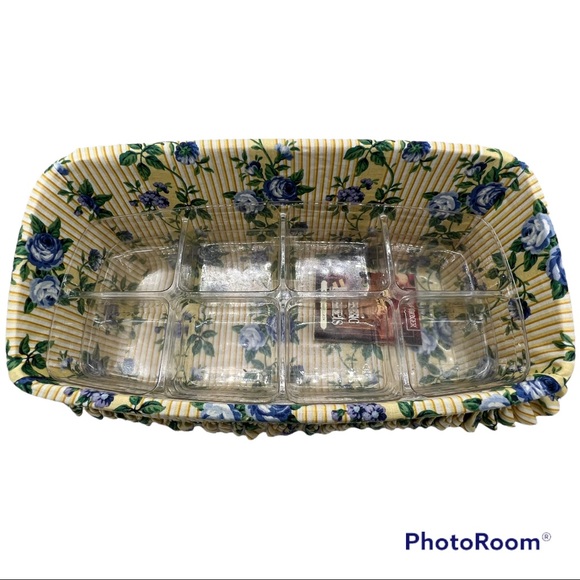 LONGABERGER Vanity Basket Rose Trellis Liner Plastic Protector - Picture 2 of 9